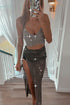 Bling Crop with glitter skirt set