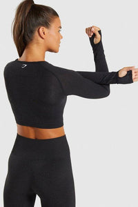 Seamless Long Sleeve Crop Gym Shirt