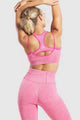 Seamless gym multi strap bra set